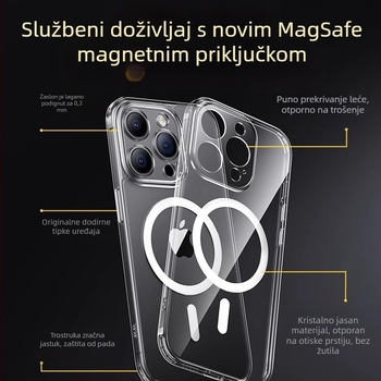 iPhone MagSafe silikon maska, reljefni dizajn, magnetski, otporan na udarce i padove