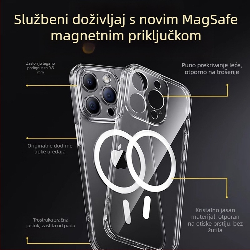 iPhone MagSafe silikon maska, reljefni dizajn, magnetski, otporan na udarce i padove