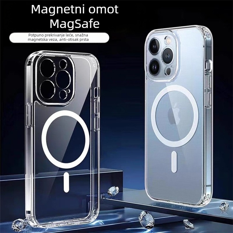iPhone MagSafe silikon maska, reljefni dizajn, magnetski, otporan na udarce i padove