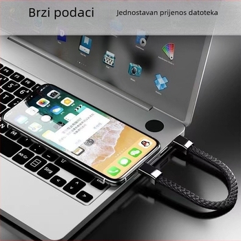 Unisex kožna pletena narukvica za punjenje s USB priključkom, kompatibilna s više telefona.