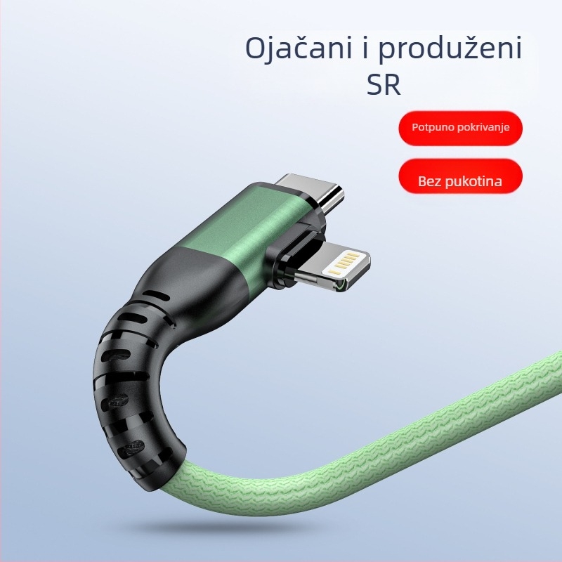 4-u-1 USB-C data kabel s 60W brzim punjenjem, podržava Lightning, OTG i USB-C sučelja