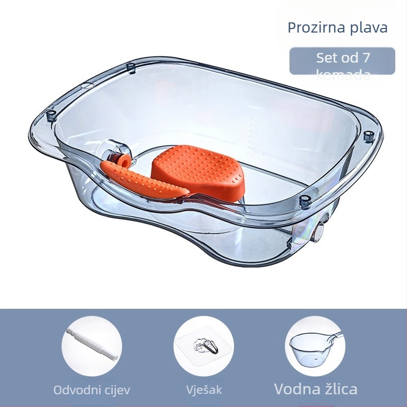 Posuda za pranje kose u krevetu za pacijente i starije – plastična, prozirna, 1.47 kg; Marka Ya Jia la