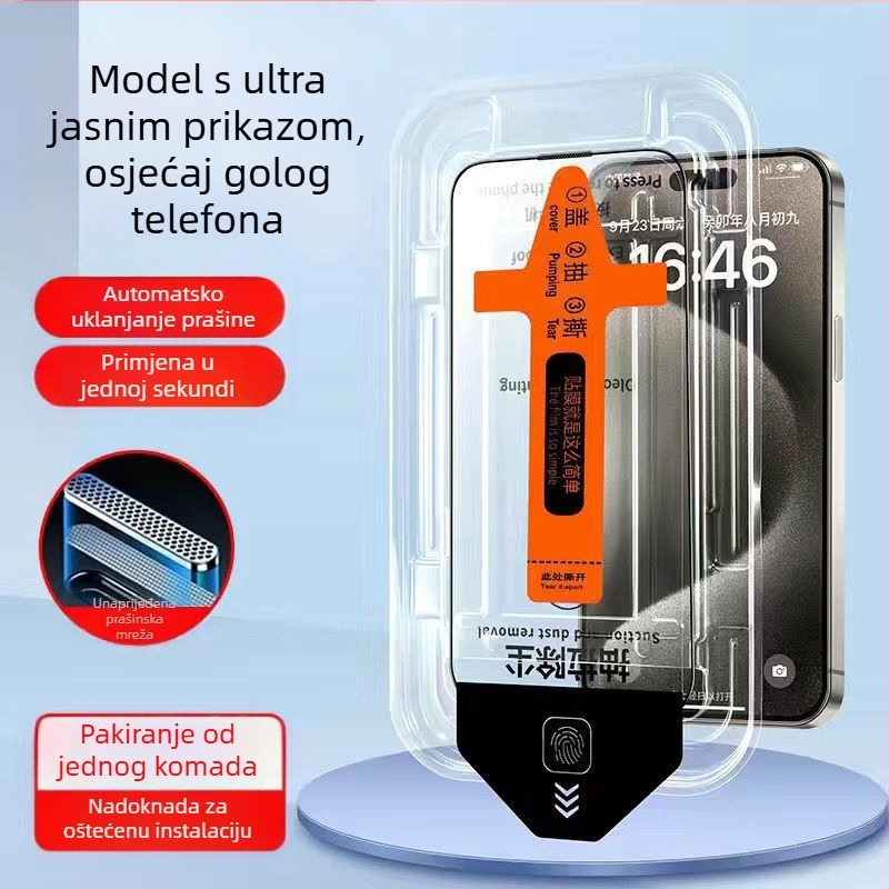 Blue Deep staklena zaštita prednjeg zaslona za iPhone 14 Pro Max, HD jasnoća, anti-otisak prsta, otporna na padove, potpuno pokriće