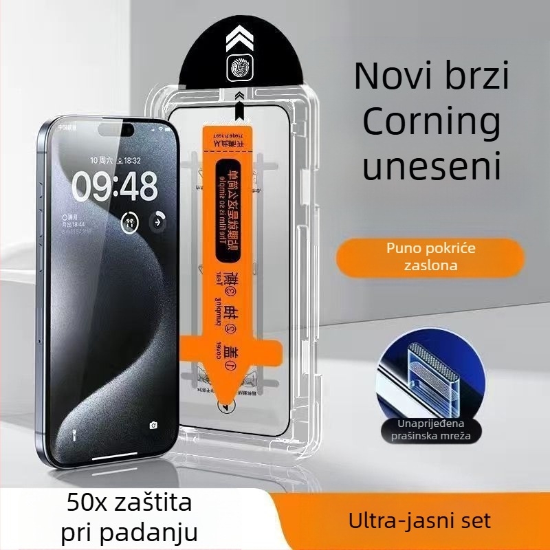 Blue Deep staklena zaštita prednjeg zaslona za iPhone 14 Pro Max, HD jasnoća, anti-otisak prsta, otporna na padove, potpuno pokriće
