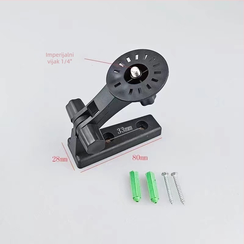 Držač za pan-tilt kameru, zidni nosač, ABS, model 204x, 360° rotacija