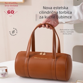 Cilindrična PVC torbica za kozmetiku — koreanskog stila, višestruki putni organizator