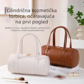 Cilindrična PVC torbica za kozmetiku — koreanskog stila, višestruki putni organizator