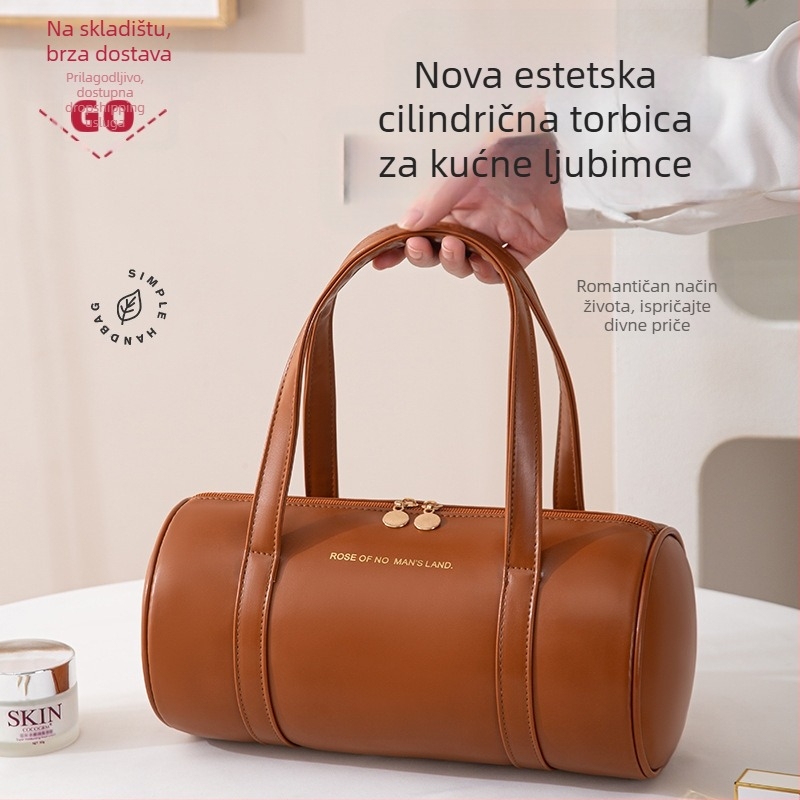 Cilindrična PVC torbica za kozmetiku — koreanskog stila, višestruki putni organizator