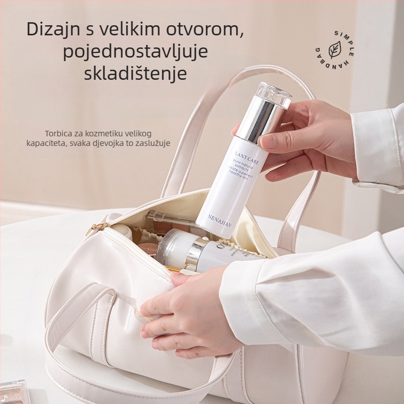 Cilindrična PVC torbica za kozmetiku — koreanskog stila, višestruki putni organizator