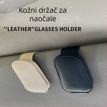 Držač naočala za auto s klipom za naočale i džepom za kartice za sunčani vizir - Materijal PU koža, Podrijetlo: Wenzhou, Mogućnost prilagodbe