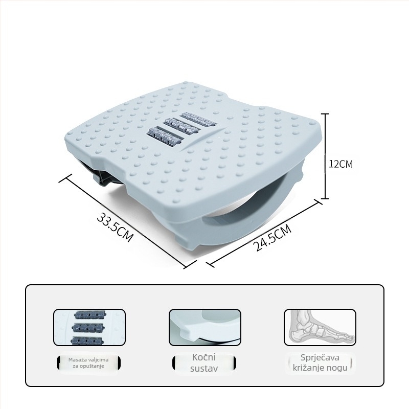 Podmetač za stopala ispod stola, protuklizan, ljuljajući dizajn, plastični s PP punjenjem, prilagodljiv, model Shake upgraded pedal