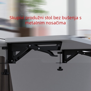 Proširenje stola s podrškom za ruku - sklopivo, bez bušenja, 6 slojeva, karbonska čelika, montaža na radnoj površini, višestruka namjena