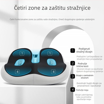 Prozračni jastučić za sjedenje od memorijske pjene, debeli za dugo sjedenje u uredu.