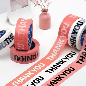 Zaptivna traka s natpisom THANK YOU i karikaturnim uzorkom – BOPP film, ljepilo na bazi vode, debljina 1,5 mm, za zatvaranje i pakiranje, snažno prianjanje