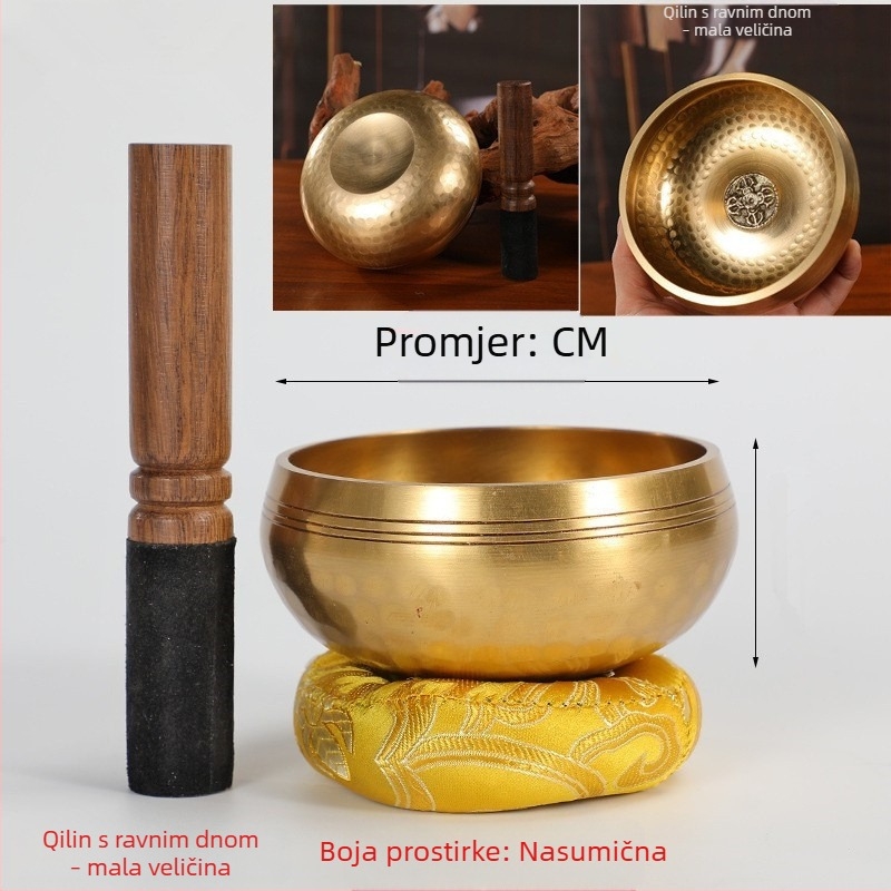Nepalska bakrena zvučna zdjela za meditaciju i jogu – budistička zdjela za pjevanje sa sanskritskim tonovima, ukrasna alms zdjela