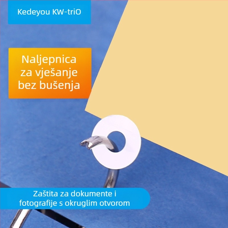 KW-TRIO QT-01 Zaštitna naljepnica za rupe za bušenje stroja, Prozirni zaštitni list, 250 kom./kutija, Ispis
