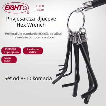 DAREX Prijenosni set Allen ključeva, privjesak za ključeve, metrički i imperijalni format, alatno čelik