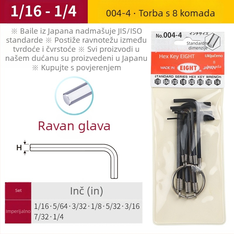 DAREX Prijenosni set Allen ključeva, privjesak za ključeve, metrički i imperijalni format, alatno čelik