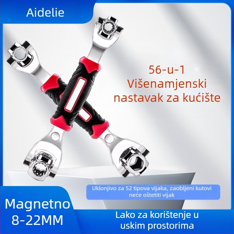 Višefunkcionalni set ključeva 52-u-1 i 8-u-1, od krom-vanadijevog čelika, kromirana površina, dvostruka namjena