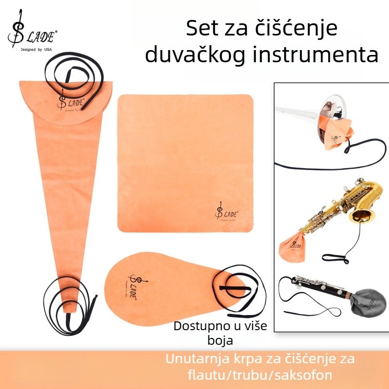 LADE ND285 Set za čišćenje saksofona, pamukova tkanina, OPP vrećica, za glazbene instrumente
