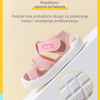 Ljetne cipele za bebe i malu djecu, 12–36 mjeseci, unisex, s Velcro zatvaračem, prozračne, protuklizni đon