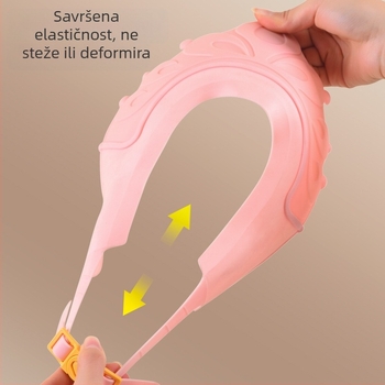 Dječja kapa za šampon s zaštitom očiju i ušiju, mekana guma, polipropilen (PP), podesiva, vodootporna