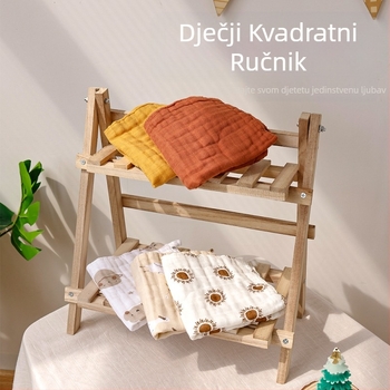 Šestoslojni bebi ubrus od bambusovih vlakana, upijajući, četvrtast s otisom crtanih likova, s mogućnošću kačenja