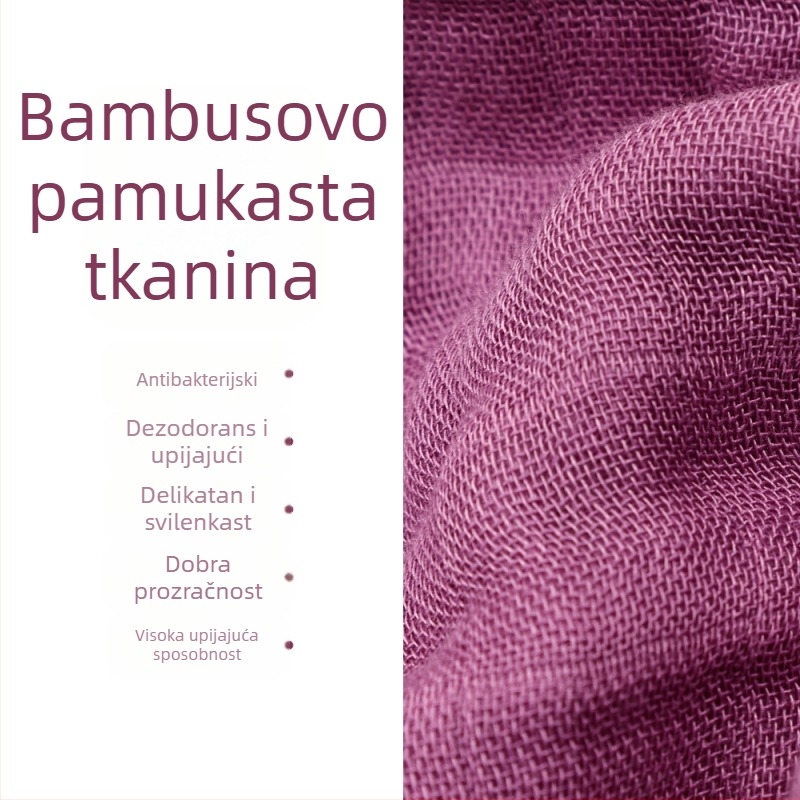 Šestoslojni bebi ubrus od bambusovih vlakana, upijajući, četvrtast s otisom crtanih likova, s mogućnošću kačenja