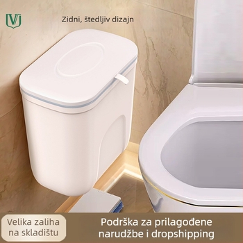 Zidni kanta za otpad, ovalna, 12L, plastična, bez poklopca