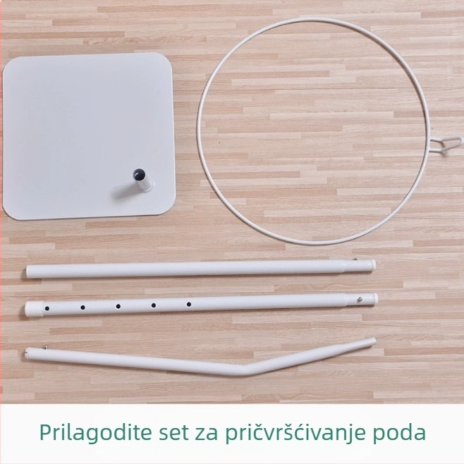 Dječja mreža protiv komaraca za krevetić s kupolastim oblikom, sklopiva, jednokrilna vrata, poliester, čelični okvir