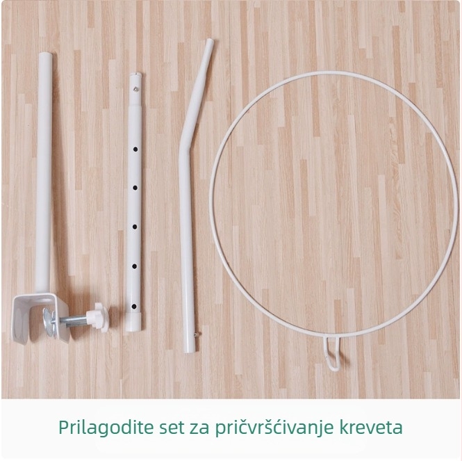 Dječja mreža protiv komaraca za krevetić s kupolastim oblikom, sklopiva, jednokrilna vrata, poliester, čelični okvir