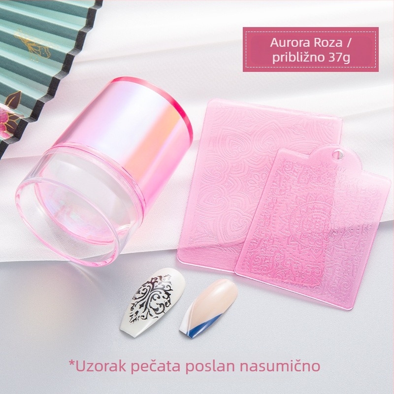 Set za nokte s prozirnom silikonskom glavom za otiskivanje i pločom za prijenos uzoraka – Princess serija, Aurora dizajni