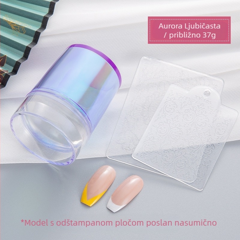 Set za nokte s prozirnom silikonskom glavom za otiskivanje i pločom za prijenos uzoraka – Princess serija, Aurora dizajni