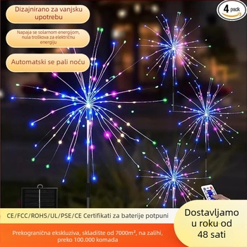 LED lampice u obliku maslačka, solarno napajane, za vanjski vrt i travnjak