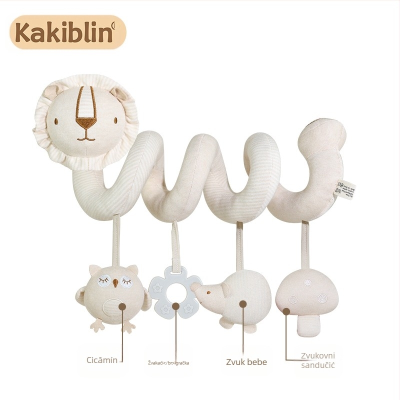 kakiblin Organska pamučna igračka za vješanje na krevetić za dojenčad i malu djecu, rana edukacija, platnena igračka, 0–3 godine