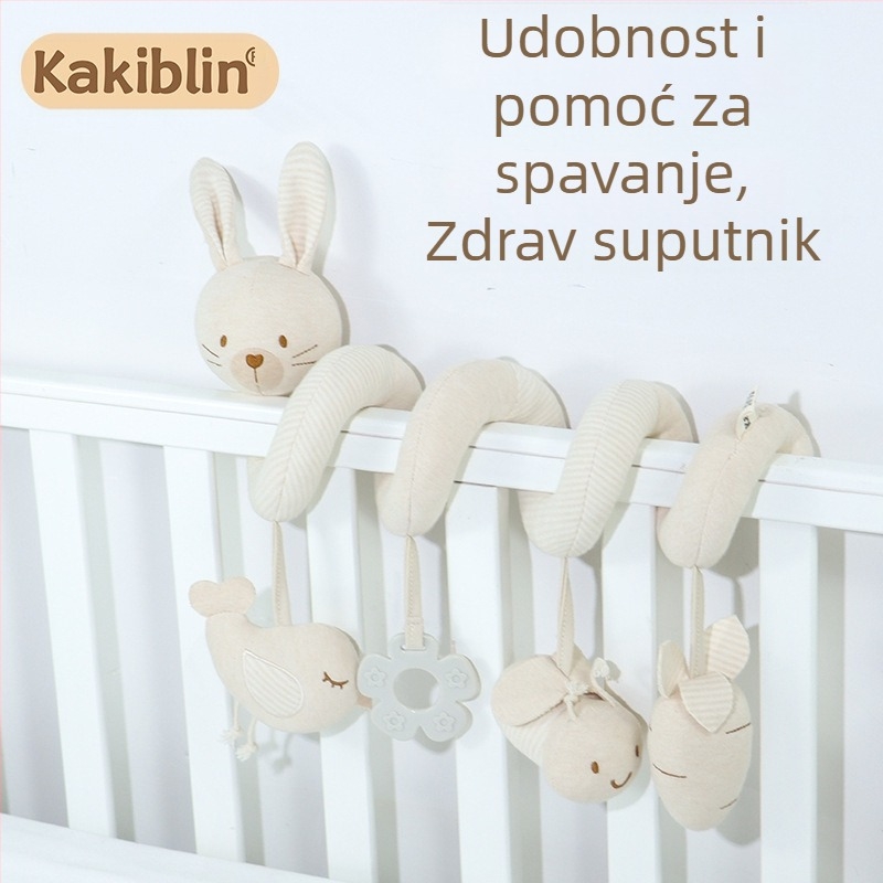 kakiblin Organska pamučna igračka za vješanje na krevetić za dojenčad i malu djecu, rana edukacija, platnena igračka, 0–3 godine