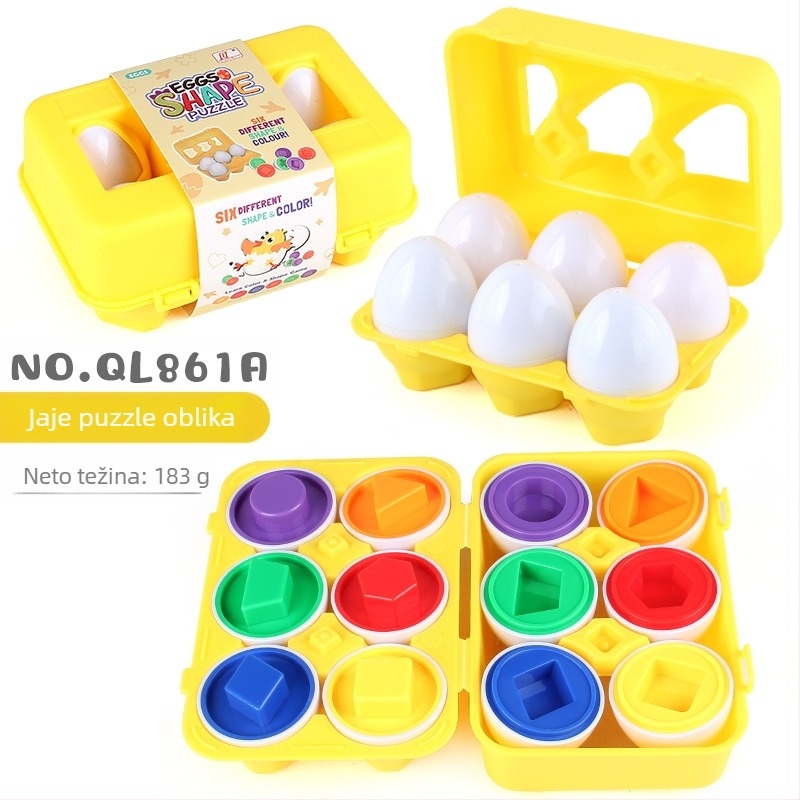 DIY slagalica za slaganje parova geometrijskih oblika – plastična igračka za bebe 0–3 godine, potiče koordinaciju ruka-oko, senzorne i kognitivne sposobnosti.