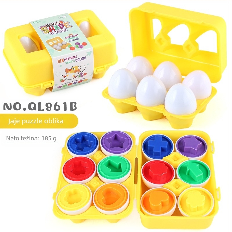 DIY slagalica za slaganje parova geometrijskih oblika – plastična igračka za bebe 0–3 godine, potiče koordinaciju ruka-oko, senzorne i kognitivne sposobnosti.