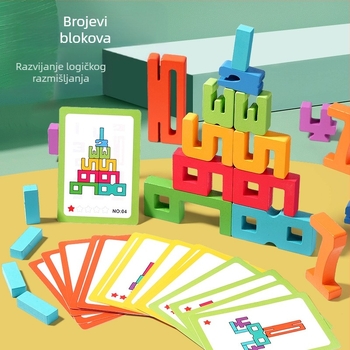 Drvene 3D blokovi s brojevima za ranu edukaciju — Brojeći domino blokovi, 0–38 komada, za uzrast 4–6 godina, boja na bazi vode