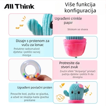 Allthink plišani privjesak za kolica – biljka tema glazbena kutija, igračka za dojenčad 0–3 godine, smiruje
