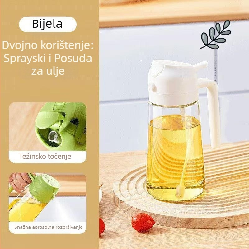 Stakleni sprej za ulje, dvostruka upotreba, s automatskim otvaranjem i zatvaranjem te pumpom za doziranje