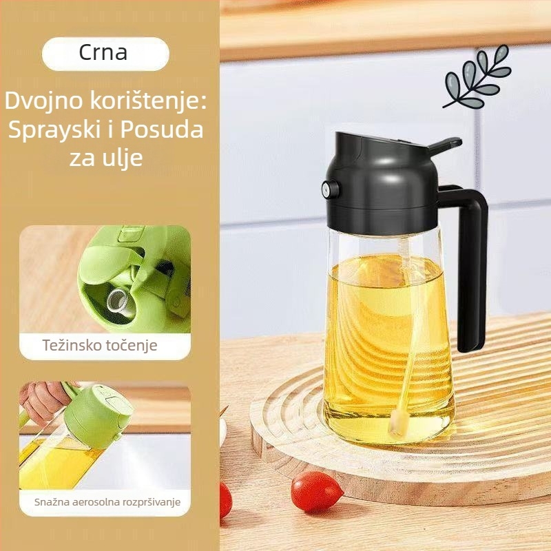 Stakleni sprej za ulje, dvostruka upotreba, s automatskim otvaranjem i zatvaranjem te pumpom za doziranje