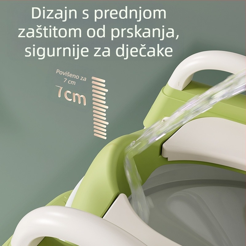 Dječja sklopiva stupnjevasta daska za zahod s naslonima za ruke (PP materijal, podrijetlo Zhejiang, marka Yutong, pakiranje karton)