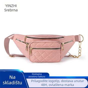 Crossbody torba – prešiveni dijamantni uzorak, najlon, zatvarač, poliester podstava, trodimenzionalni vanjski dio, Zima 2024