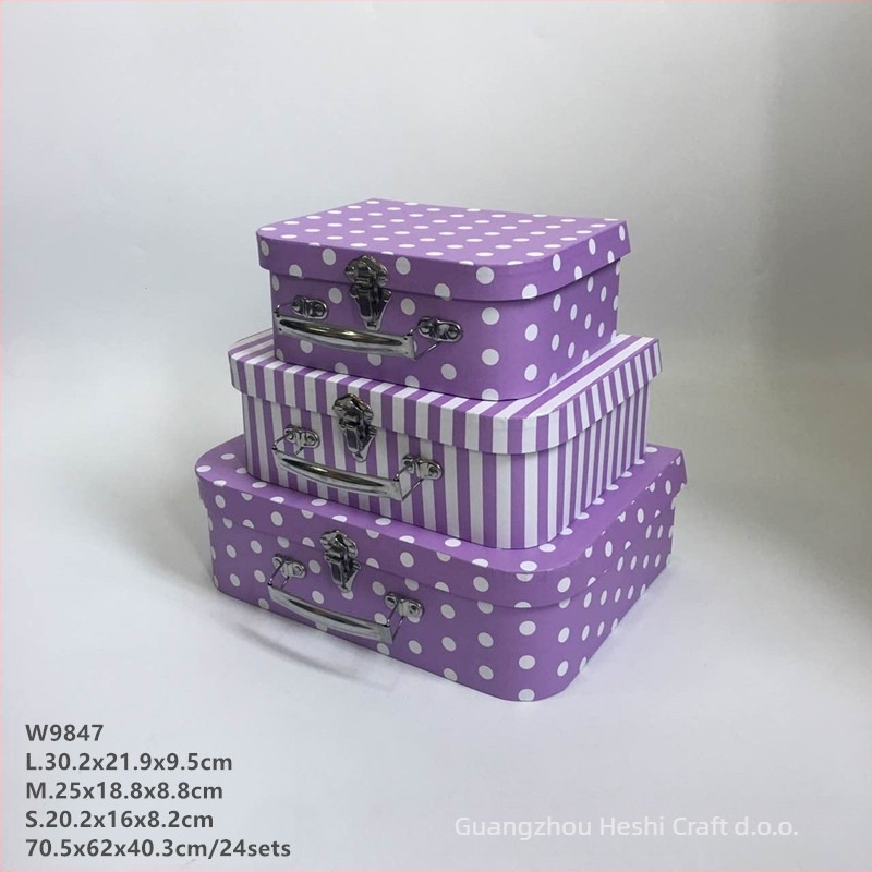 Vjenčana kutija za cvijeće s vječnim cvjetovima – europski retro stil, prenosni trodijelni kovčeg set (modeli W9844–W9847) s poklon-pakiranjem