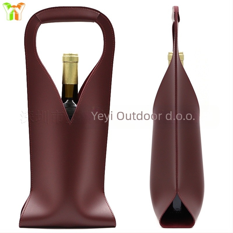 Kožna torbica za vino za boce — graviranje, poklon torba, model HJPT-78515421, XY marka