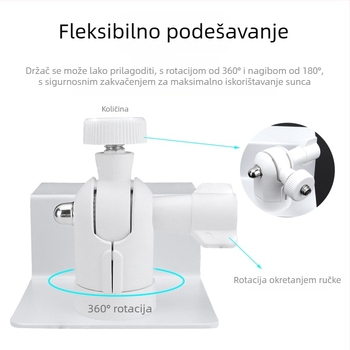 Držač za solarni panel za rub krova i olučni žlijeb – aluminijska legura baza, vodonepropusna završna obrada, težina 119 g, Range