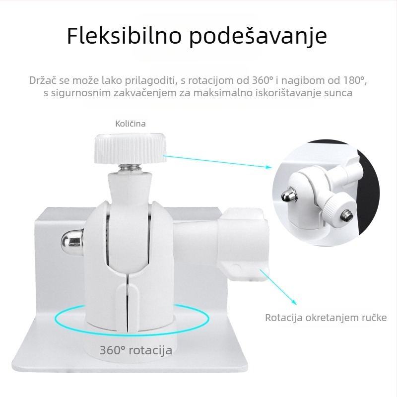 Držač za solarni panel za rub krova i olučni žlijeb – aluminijska legura baza, vodonepropusna završna obrada, težina 119 g, Range