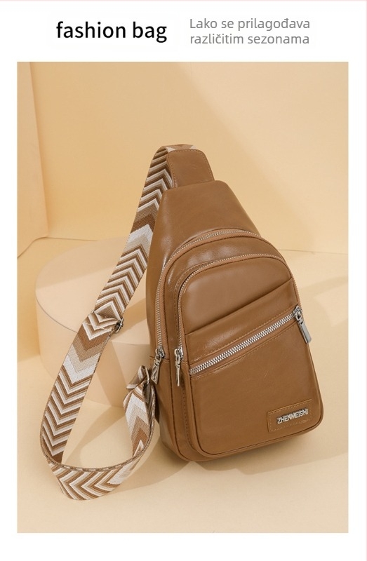 Ženska crossbody torba velikog kapaciteta, vodootporna, lagana, PU materijal, zatvarač