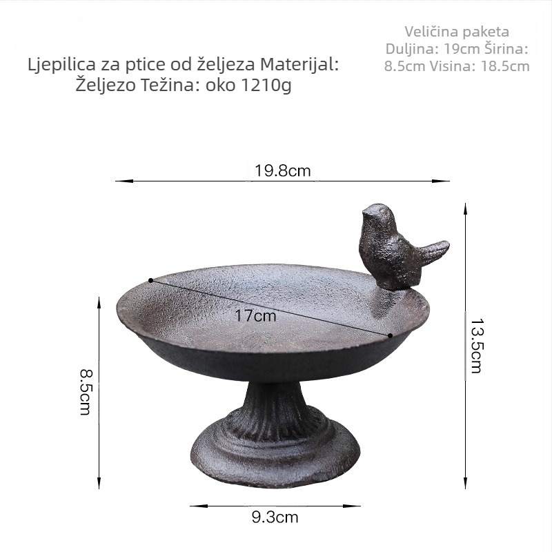 Dekorativna hranilica za ptice - lijevano željezo, moderni minimalistički stil, Violin